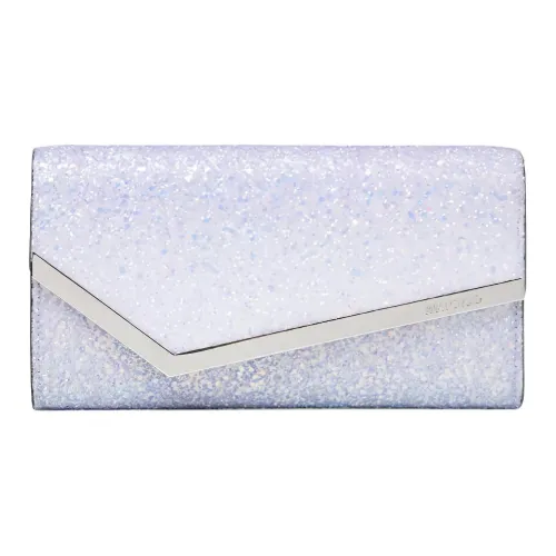 Jimmy Choo Coarse С рельефом Блестящий розовый Ткань Одно плечо Через плечо Клатч Женские Lilac Purple