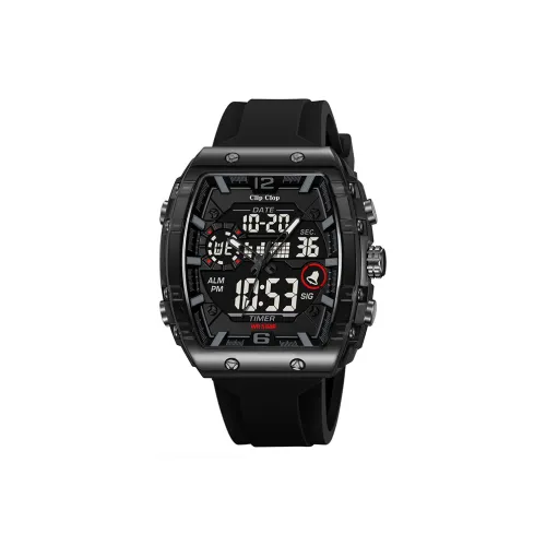 Clip Clop A Collection OF Тонно-образные Часы Запястье для мужчин Электронный Механизм Часы Мужские Черный Циферблат