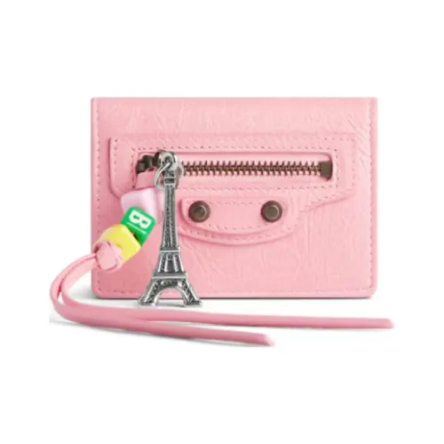 Balenciaga Le City Sheepskin Wallet Mini Women's Pink