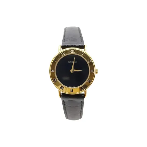 GUCCI Vintage Collection Наручные часы Кварцевый механизм Кожаный ремешок 26 мм Черный циферблат Женские часы YPSBB163670