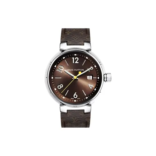 LOUIS VUITTON Наручные часы Кварцевый механизм Холст Ремешок 39,5 мм Кофейный циферблат Женские часы QAAA28