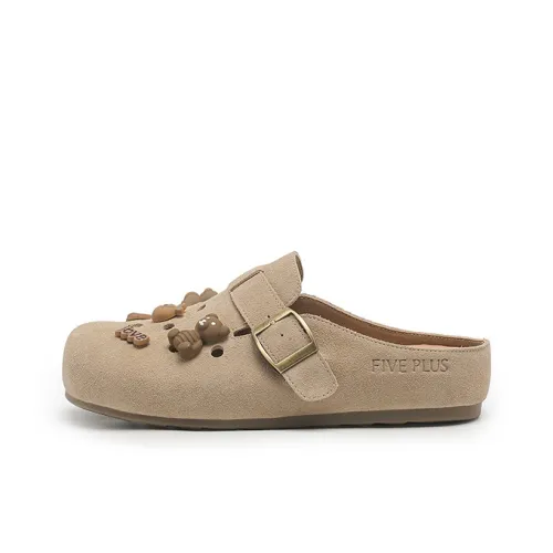 FIVE PLUS Противоскользящие домашние тапочки женские светло-абрикосовые