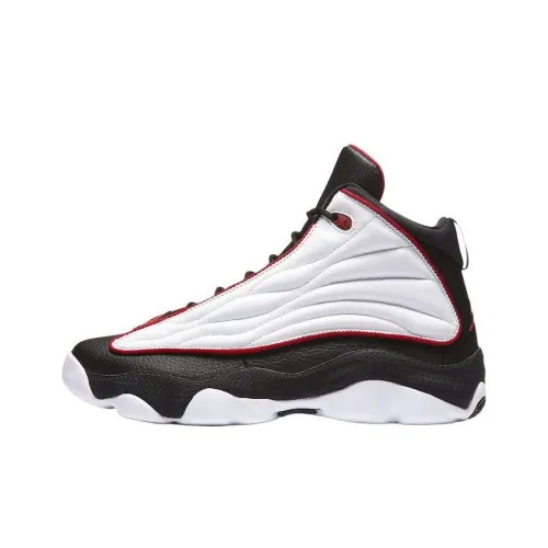 Jordan Pro Strong Амортизация Высокие Баскетбольные Кроссовки Мужские Черный Красный Белый