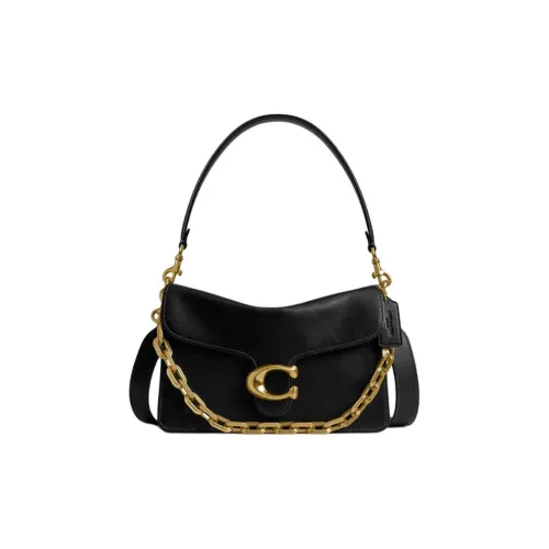 COACH ChainTabby Коровья кожа Сумка на плечо Средний Женские Черный