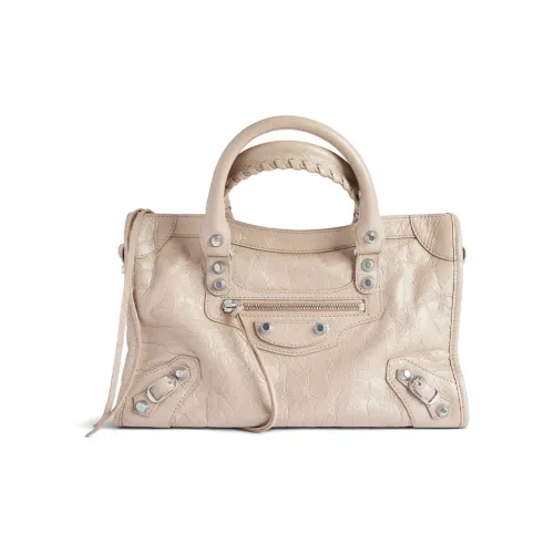 Balenciaga Le City Lambskin One Shoulder Bag Small Women's Beige