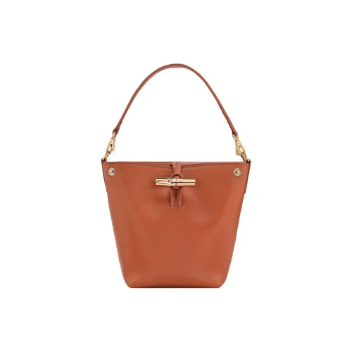 LONGCHAMP Le Roseau Телячья кожа Сумка-ведро Сумка через плечо Сумка Мини Женская Коричневая