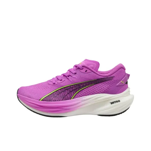 PUMA Deviate NITRO 3 Амортизаторы Slip-resistant Низкий топ Беговые кроссовки для гонок Повседневные Беговые кроссовки для марафона Женские Фиолетовые