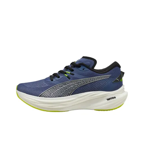 PUMA Deviate NITRO 3 Slip-Resistant Abrasion-Resistant Low Top Casual Running Shoes Men's Blue Black PUMA Deviate NITRO 3 Противоскользящий Устойчивый к истиранию Низкий Топ Повседневные Беговые Кроссовки Мужские Синий Черный