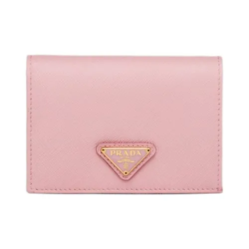 PRADA Saffiano Телячья кожа Кошелек Маленький Женский Персиково-розовый