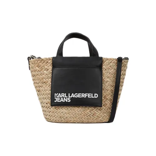 Karl Lagerfeld Солома Тоут Сумка Сумка для покупок Сумка через плечо Сумка 45 Женская Натуральная и Черная