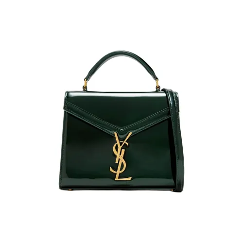 SAINT LAURENT CASSANDRA Лакированная кожа Одно плечо Сумка Мини Женская Зеленая