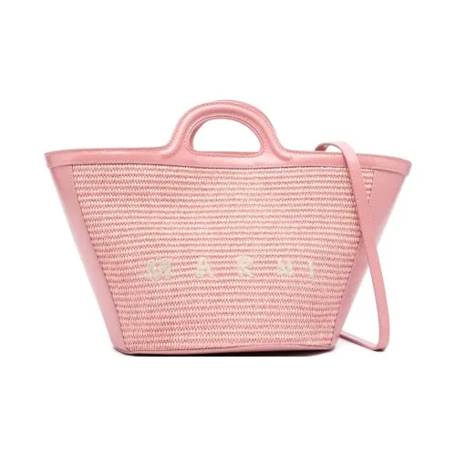 MARNI TROPICALIA Хлопок Тоут Сумка Сумка для покупок Сумка на плечо Сумка Маленькая Женская Розовая
