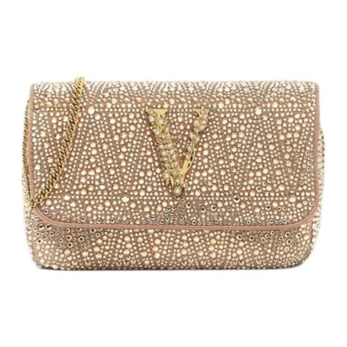 VERSACE Virtus Вискоза с шелком Mulberry Сумка через плечо Мини Сумка на плечо Женская Бежевая