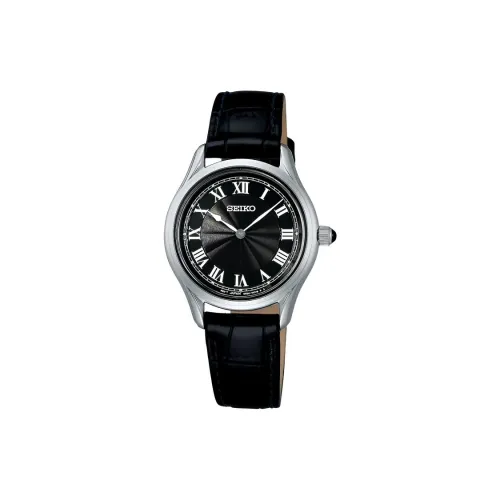SEIKO Astron Series Кварцевый механизм Кожаный ремешок Часы Женские Черный циферблат