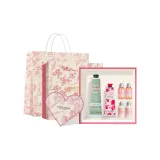 Сладкий миндаль 75 мл + Розовый 30 мл с бесплатным набором для ухода и мытья "Travel"