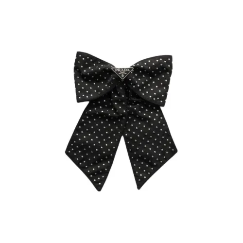 PRADA Переработанный нейлон металл эмаль переработанный полиамид заколки для волос женский черный