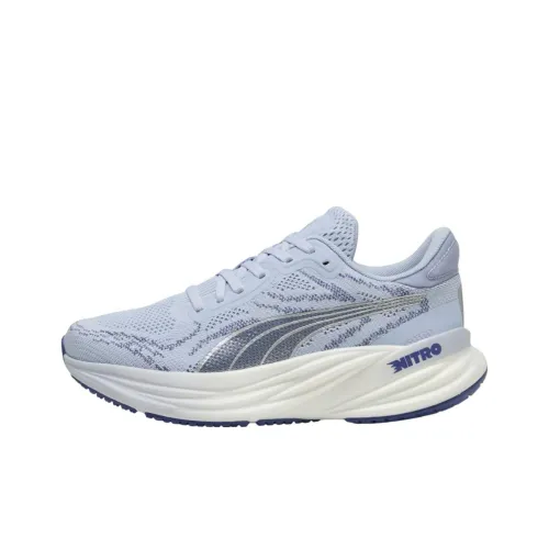 PUMA Magnify Nitro 2 Амортизирующие Slip-resistant Низкий Топ Повседневные Беговые кроссовки Женские Серый Синий