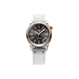 Чёрный с розовым золотом циферблат, стиль