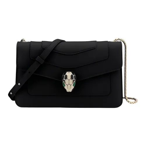 BVLGARI Serpenti Forever Series Сумка через плечо из коровьей кожи Женская Черная