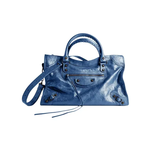 Balenciaga Le City Lambskin One Shoulder Bag Medium Women's Blue