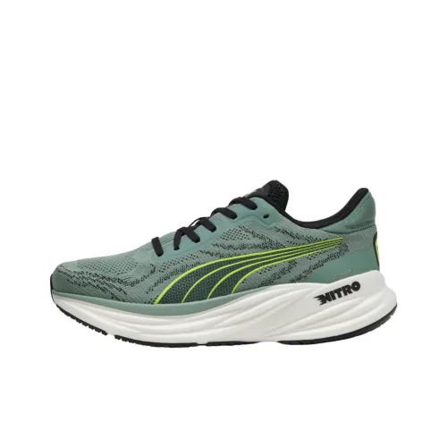 PUMA Magnify Nitro 2 Slip-Resistant Abrasion-Resistant Low Top Casual Running Shoes Men's Green PUMA Magnify Nitro 2 Противоскользящие Аbrasion-Resistant Низкий Топ Повседневные Беговые Кроссовки Мужские Зеленые