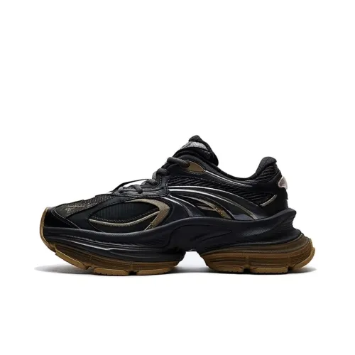 ANTA Противоскользящие и износостойкие визуально увеличивают рост Низкие кеды Мужские Черный Золото