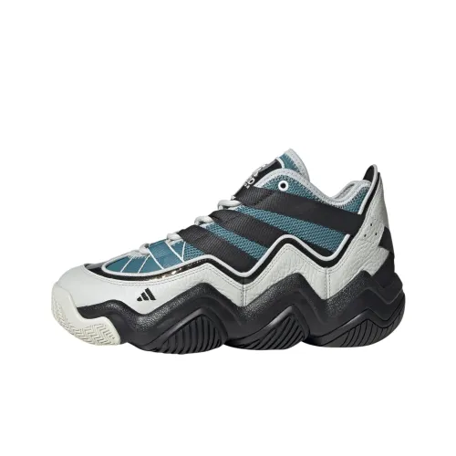 Adidas Top Ten Slip-Resistant Abrasion-Resistant MID Топ Винтажные Баскетбольные Кроссовки Унисекс Черный Белый