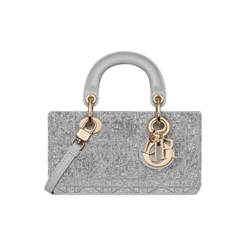 DIOR LADY D Joy Cotton Сумка Lady Dior Сумка через плечо Сумка Mini Женская Серый