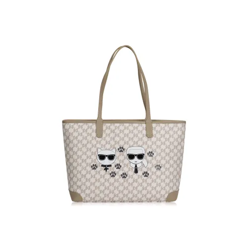 Karl Lagerfeld PVC Тоут Сумка Сумка для покупок Сумка на плечо Женская Бежевая