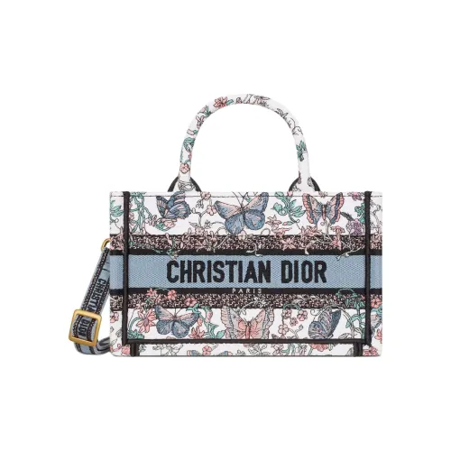 DIOR BookTote Хлопок Тоут Сумка Сумка для покупок Сумка Мини Женская Многоцветная