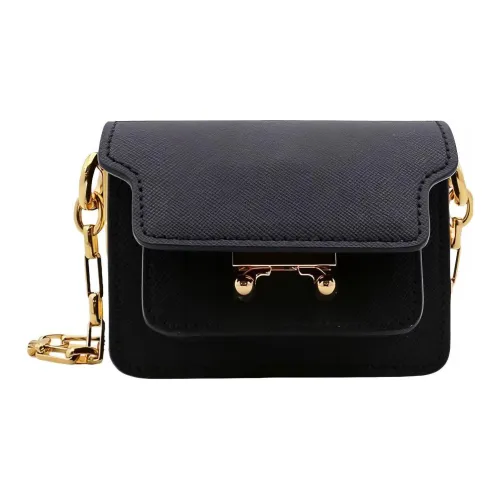 MARNI Основная часть Телячья кожа Сумка через плечо Мини Женские Черный