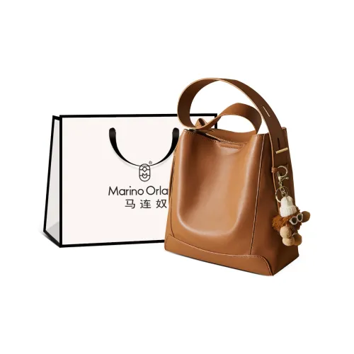 MARINO ORLANDI Синтетическая кожа Спилок коровьей кожи Сумка через плечо Большая женская Абрикос Коричневый