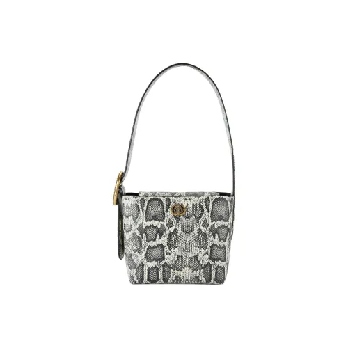 Kurt Geiger London Chelsea Кожа Ведрообразная Сумка Плечевая Сумка Маленькая Женская Черная и Белая