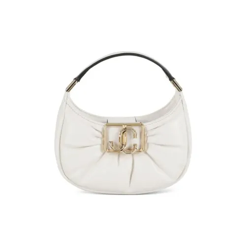Jimmy Choo Сумка из коровьей кожи в форме полумесяца мини-сумка на одно плечо цвет белый