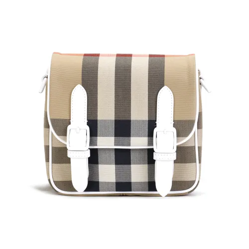 Burberry Хлопок с кожаной вставкой Сумка через плечо Сумка для доставки Сумка на плечо Рюкзак Унисекс Архивный бежевый