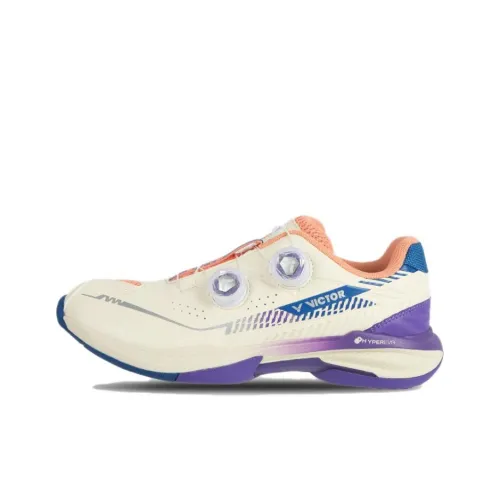 Victor Shock Absorbers Slip-Resistant Abrasion-Resistant Низкий Топ Бадминтон Обувь Unisex Белый Фиолетовый