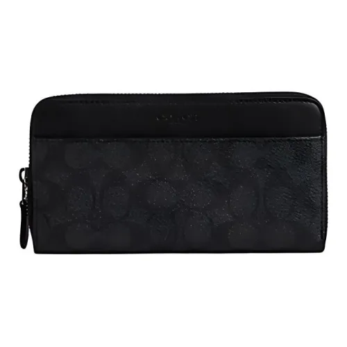 COACH Аккордеонный кошелек с покрытием холст гладкая телячья кожа кошелек для мужчин бронза и уголь и черный