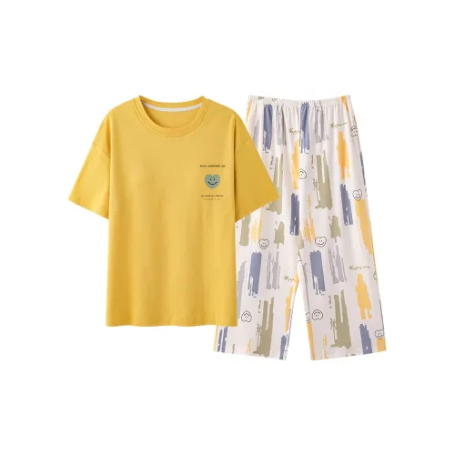 Shivs Pajama Комплект Женский Имбирно-Желтый