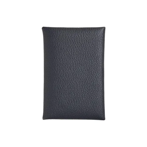 HERMES Calvi Mysore Шевро Кошелек Мелочь Кошелек Картхолдер Женские Сланец Вода Знак Змеи Синий