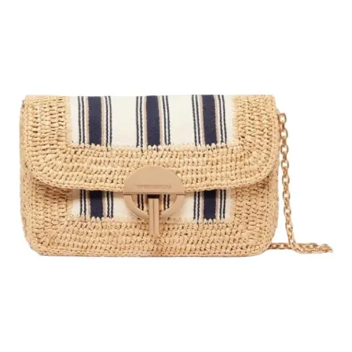 Vanessa Bruno Рафия Сумка через плечо Маленькая Женская Морской Синий и Кремовый