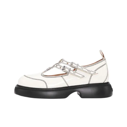 GANNI Платформа Туфли Мэри Джейн Женские Белые