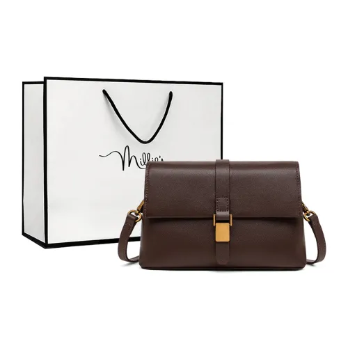 MILLIE'S Сумка через плечо из коровьей кожи маленькая квадратная сумка стандартная женская цвет эбеновое дерево кофе