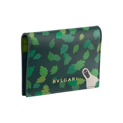 BVLGARI Sunwoo Kim Коллаборация Коровья кожа Держатель для карт Женские Лесной зеленый