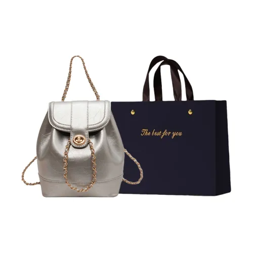 ZUONU ПУ (полиуретан) Маленький рюкзак Одно плечо Сумка Маленькая Женская Серебряный Черный Белый и Черный