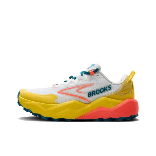 Brooks Slip Resistant Abrasion Resistant Низкие Кроссовки для Беговых Пути Женские Белые Желтые