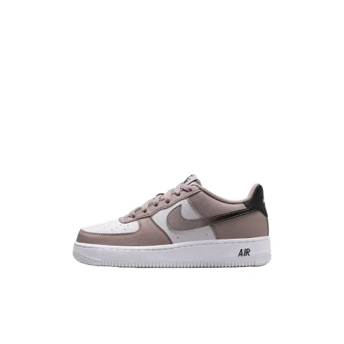 Nike Air Force 1 Устойчивые к истиранию амортизаторы Низкий топ Детские Скейтбординги Преппи Серый Белый Черный Детский