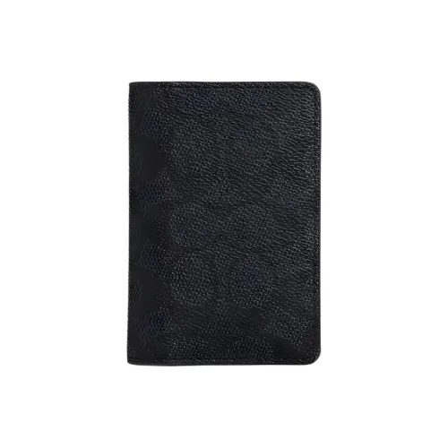 COACH Покрытый холст Картхолдер Мужской Угольный Черный