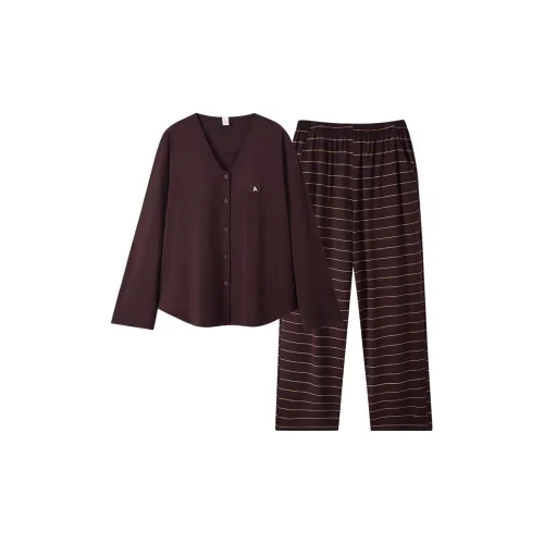 Sha Qian Пижамный комплект женский коричневый
