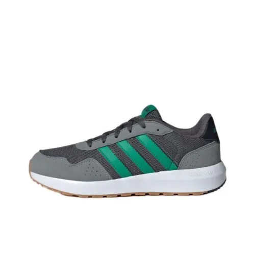 Adidas Детская беговая обувь Low Top Темно-серый/Газонно-зеленый/Серый Школьный возраст