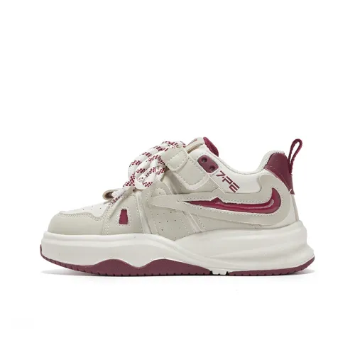 7 PE Детские Скейтбординги Низкий Топ Бежевый/Бургунди Kids